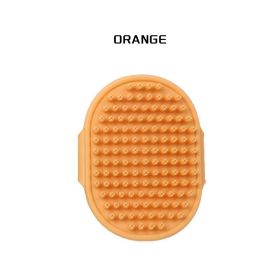 Dog Bath Brush Dog Grooming Brush, Pet Shampoo Bath Brush Soothing Massage Rubber Comb Silicone Grooming And Shedding Brush For Dogs Cats (Color: Orange)