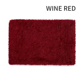 Dog Bed And Extra Matching Cover Sheet Dog Crate Pad Ultra Soft Dog Bed Mat Washable Pet Kennel Bed With Non-Slip Bottom Fluffy Plush Sleeping Mat For (Color: Wine red, size: 2XL)