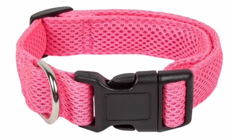 Pet Life 'Aero Mesh' 360 Degree Dual Sided Comfortable And Breathable Adjustable Mesh Dog Collar (Color: Pink, size: large)