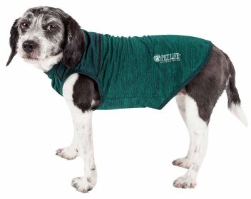 Pet Life Active 'Aero-Pawlse' Heathered Quick-Dry And 4-Way Stretch-Performance Dog Tank Top T-Shirt (Color: Green, size: X-Large)